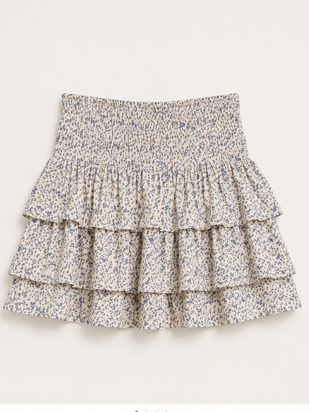 Sienna Sky Cream Mini Skirt with Blue Floral Print